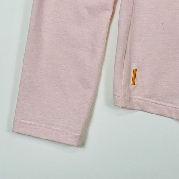 Lucy Pink Cowl Neck Semi Sheer Long Sleeve Jersey Tee Shirt Top Womens Small - Picture 5 of 6